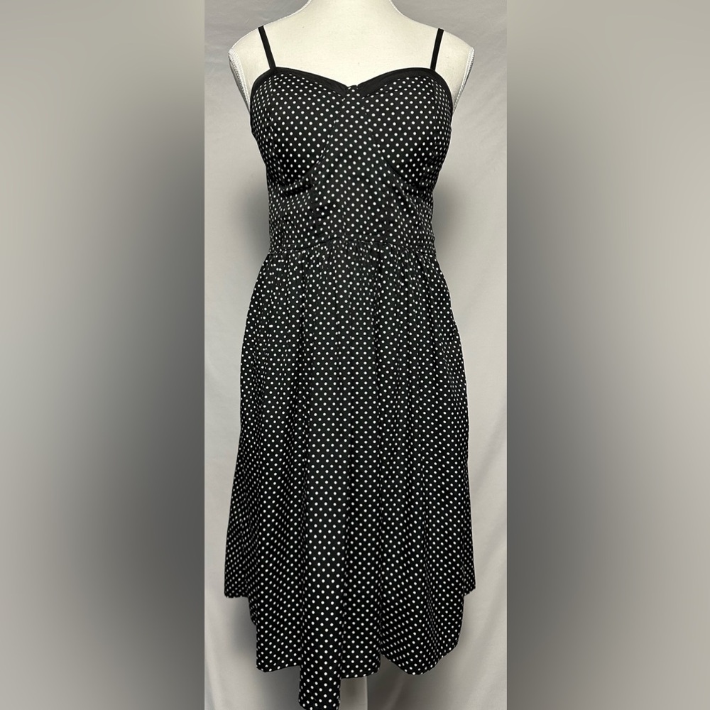 JOLIE Vintage 70s Inspired Retro Polka Dot Summer Midi Dress Size 6‎